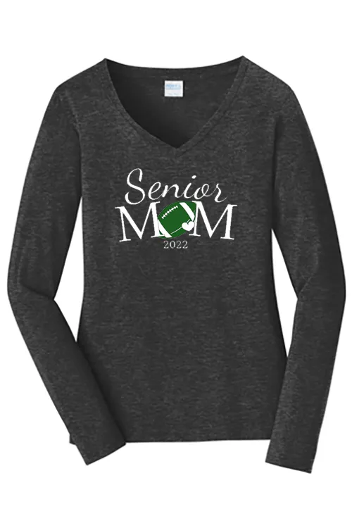 Ladies Long Sleeve Fan Favorite V-Neck Tee - Senior Mom