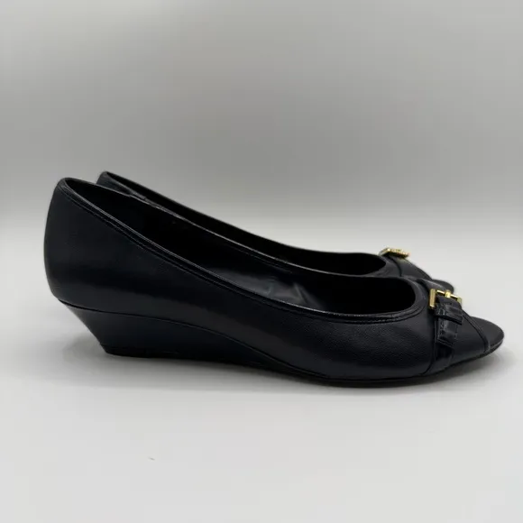Lauren Ralph Lauren Madison Peep Toes Wedge Pumps Size 9B