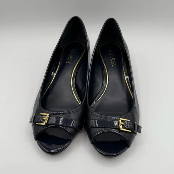 Lauren Ralph Lauren Madison Peep Toes Wedge Pumps Size 9B