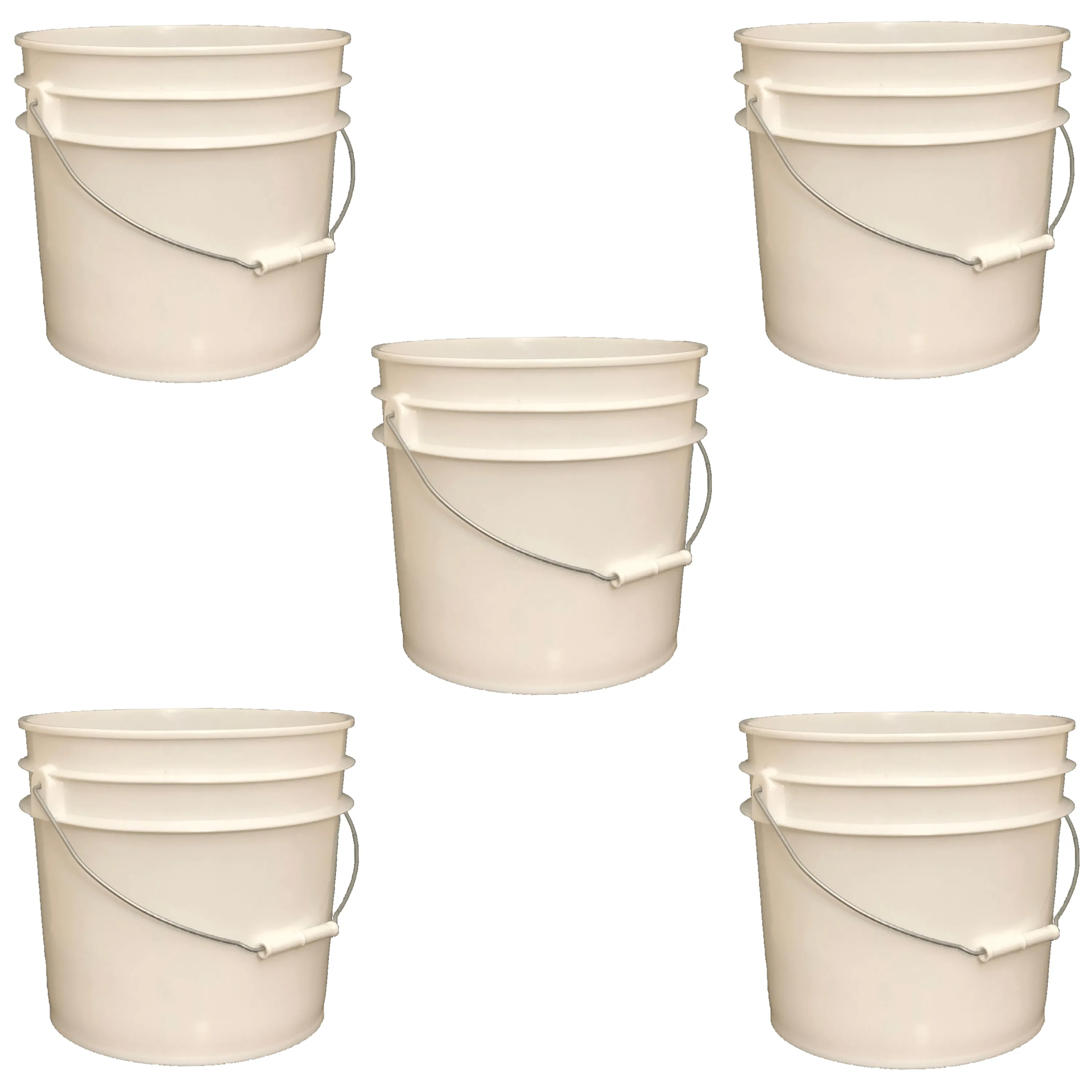 Lee Fisher Sports Bucket - Metal Handle without Lid, White