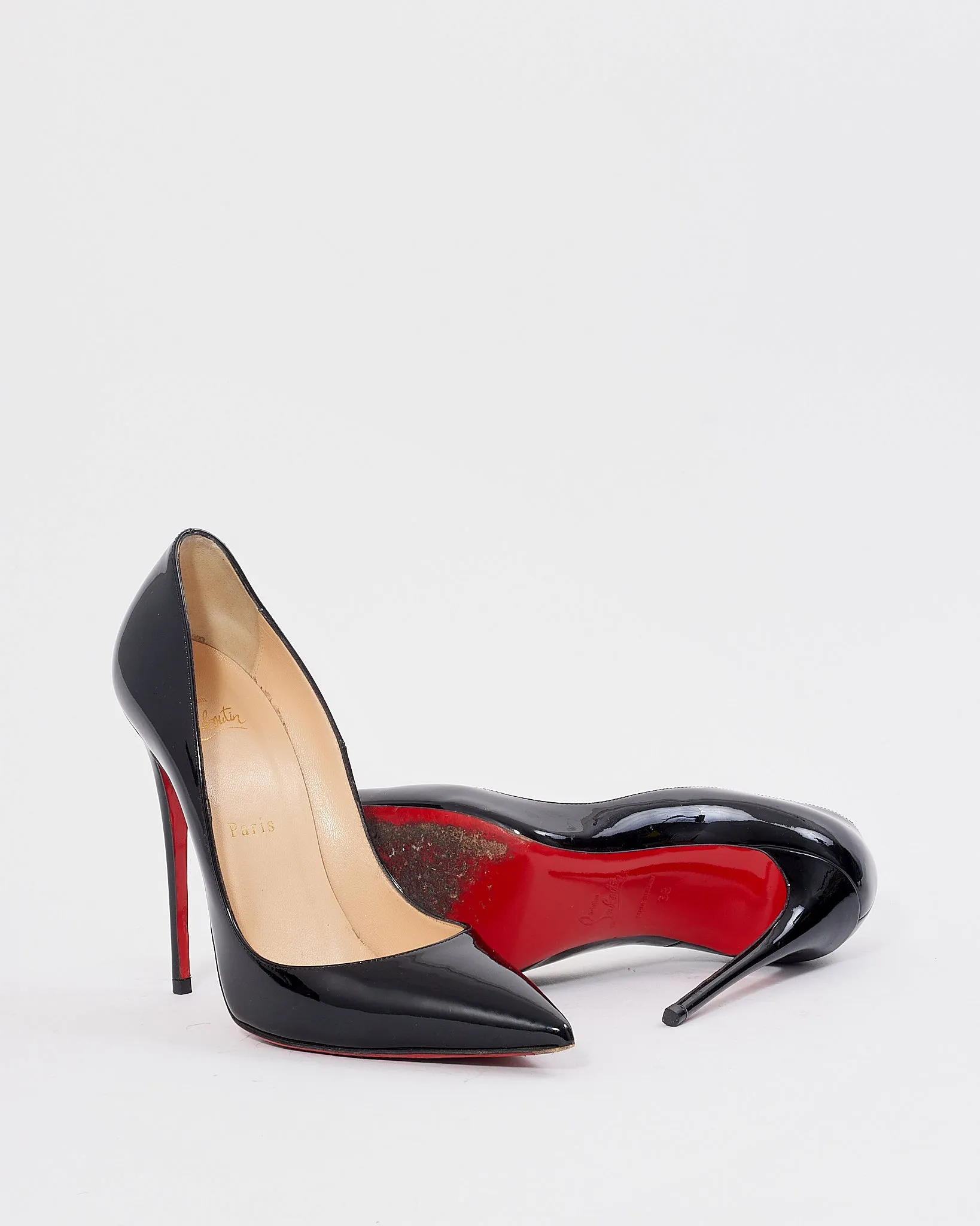 Louboutin Black Patent So Kate Pumps - 38