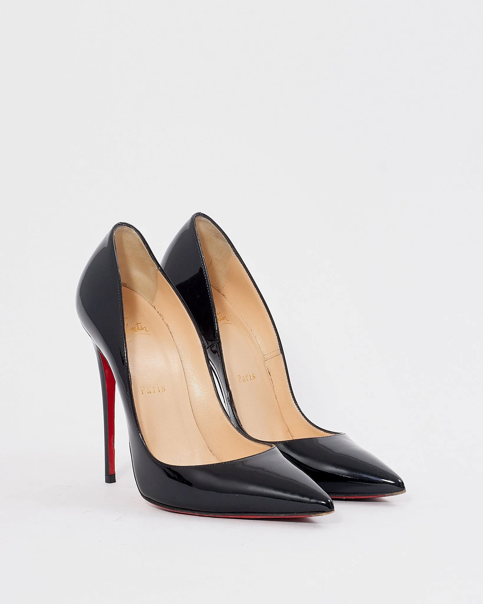 Louboutin Black Patent So Kate Pumps - 38