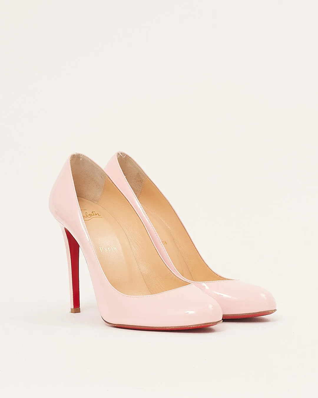 Louboutin Pink Patent Fifille 100 Heel Pumps - 39.5