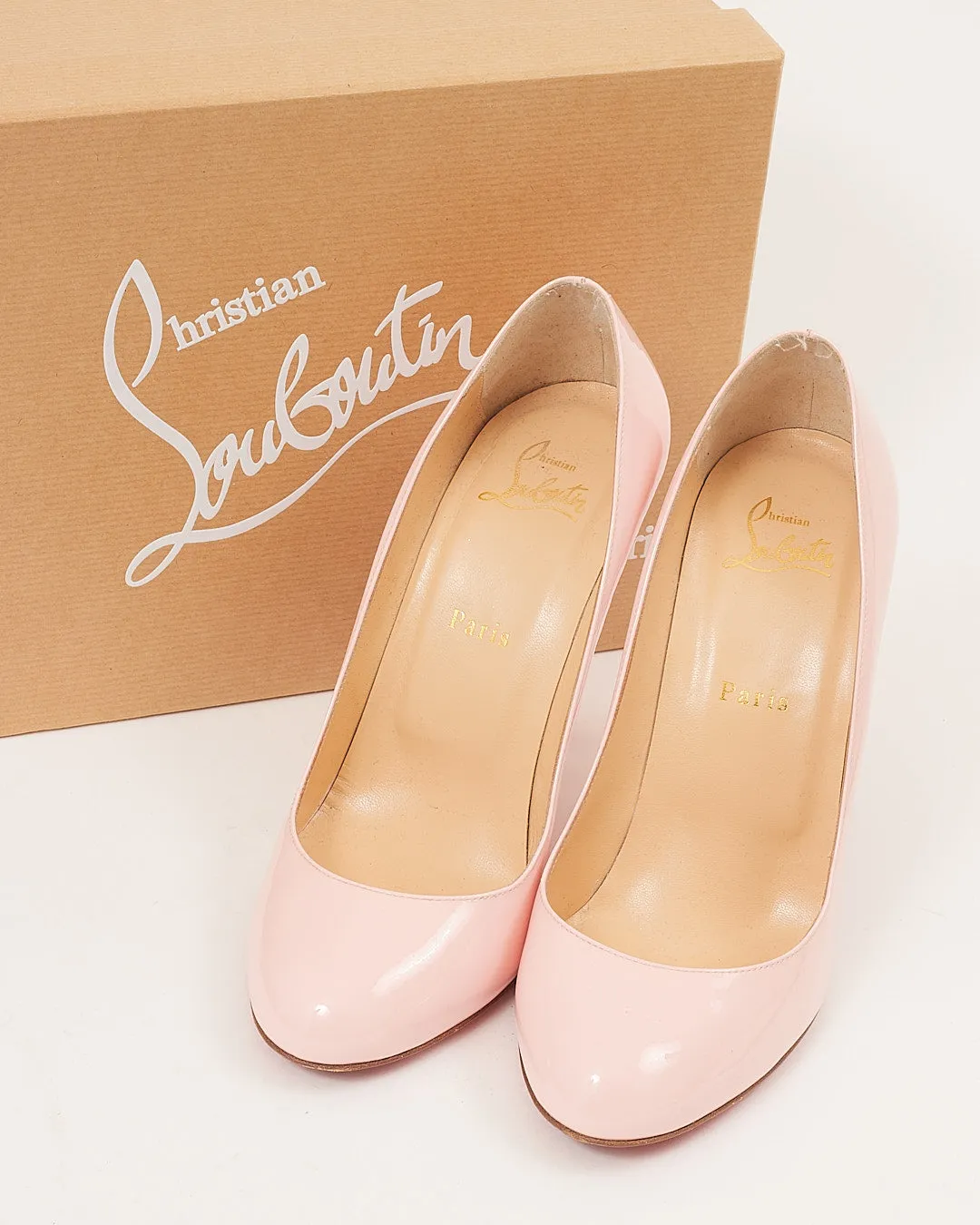 Louboutin Pink Patent Fifille 100 Heel Pumps - 39.5