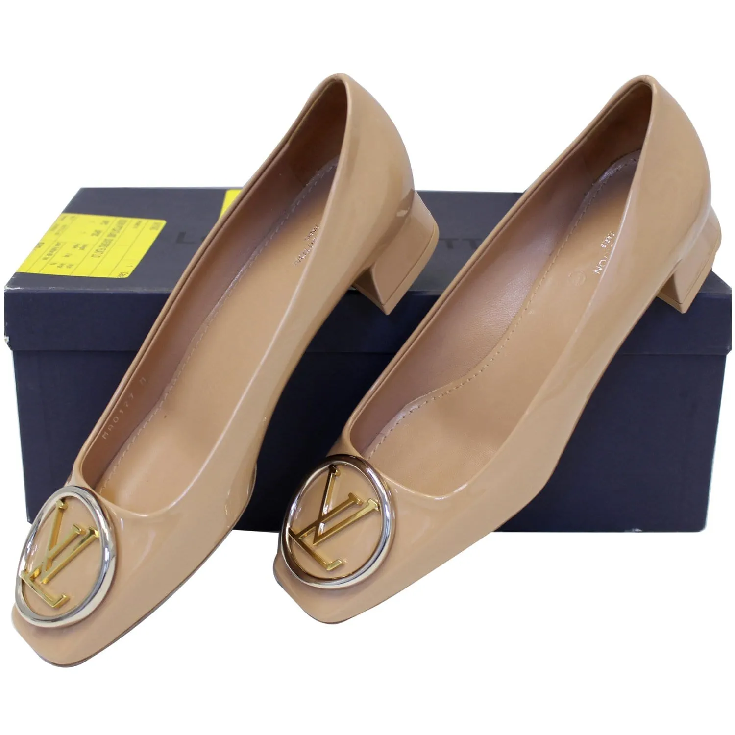 LOUIS VUITTON Madeleine Ballerina Patent Leather Pumps Blush  US 9