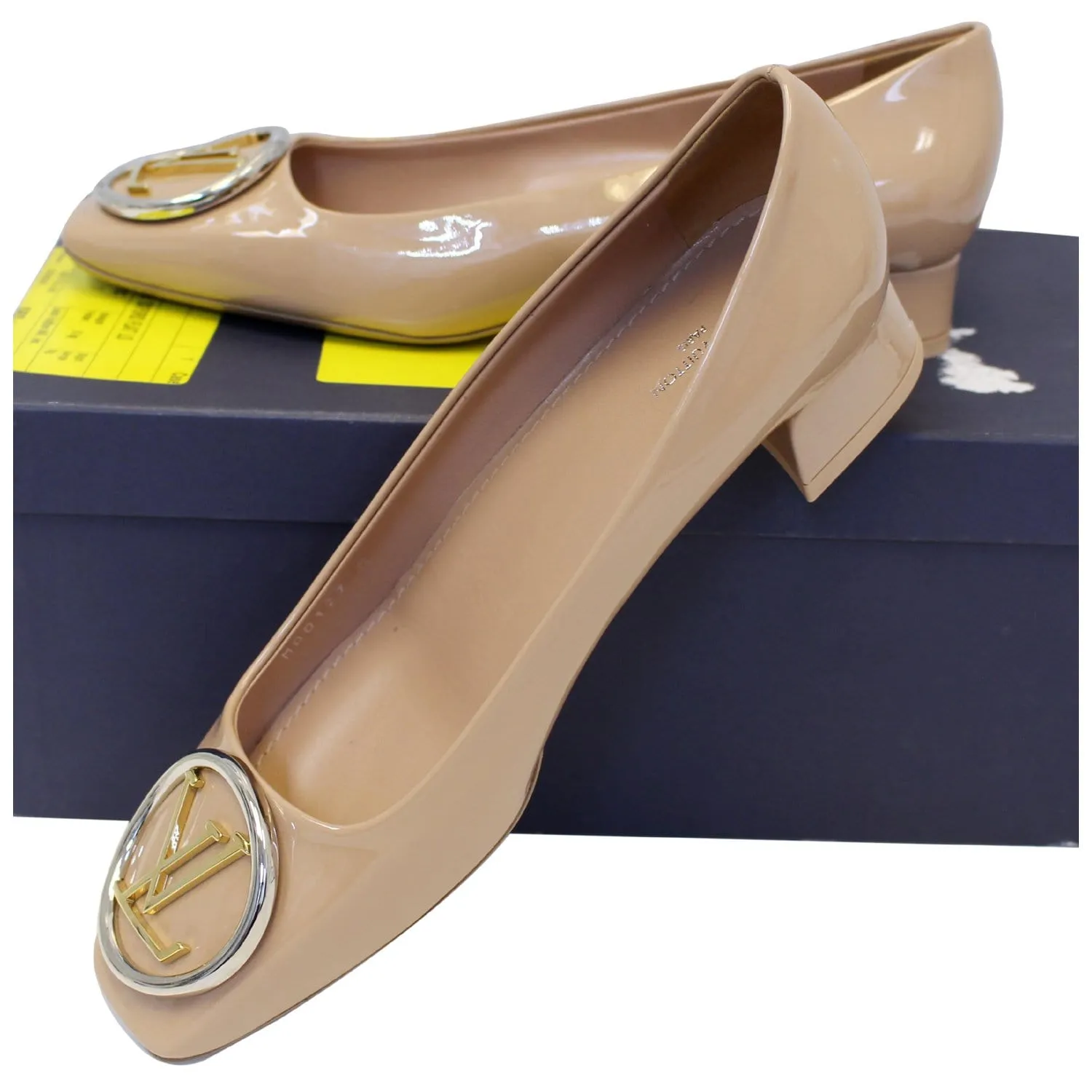 LOUIS VUITTON Madeleine Ballerina Patent Leather Pumps Blush  US 9
