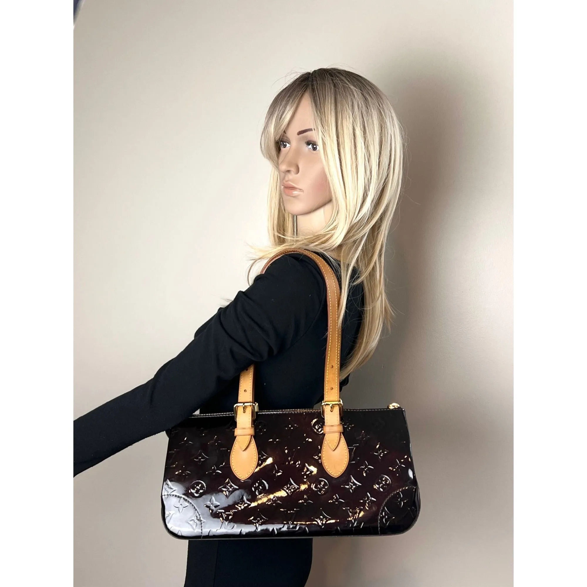 Louis Vuitton Rosewood Ave Amarante Vernis Patent Leather Shoulder Bag