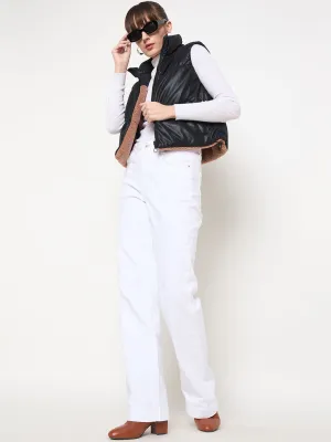 Madame Quilted Reversible Faux Fur Black Zipper Jacket