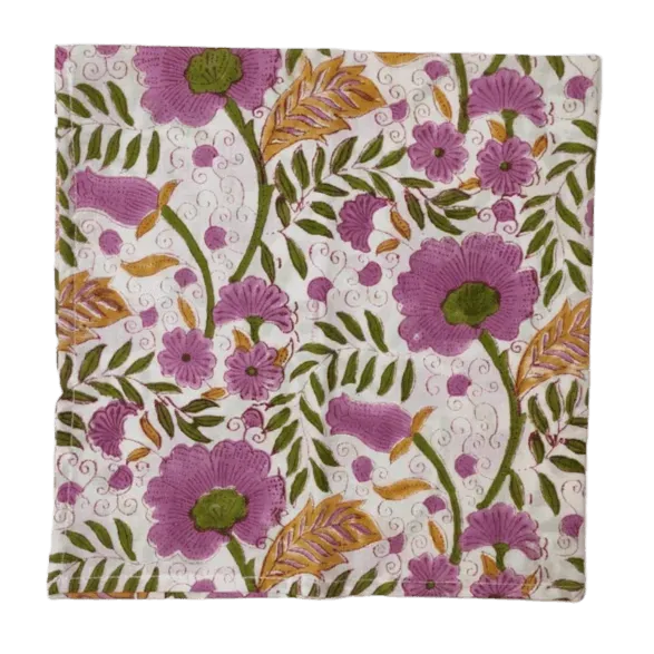 Major Springtime Block Printed Cotton Napkins