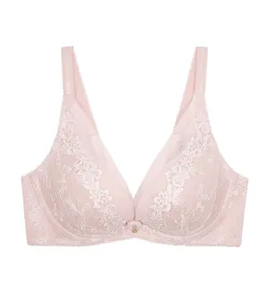 MALLOW EMBROIDERY NON-WIRED PUSH UP DEEP V BRA