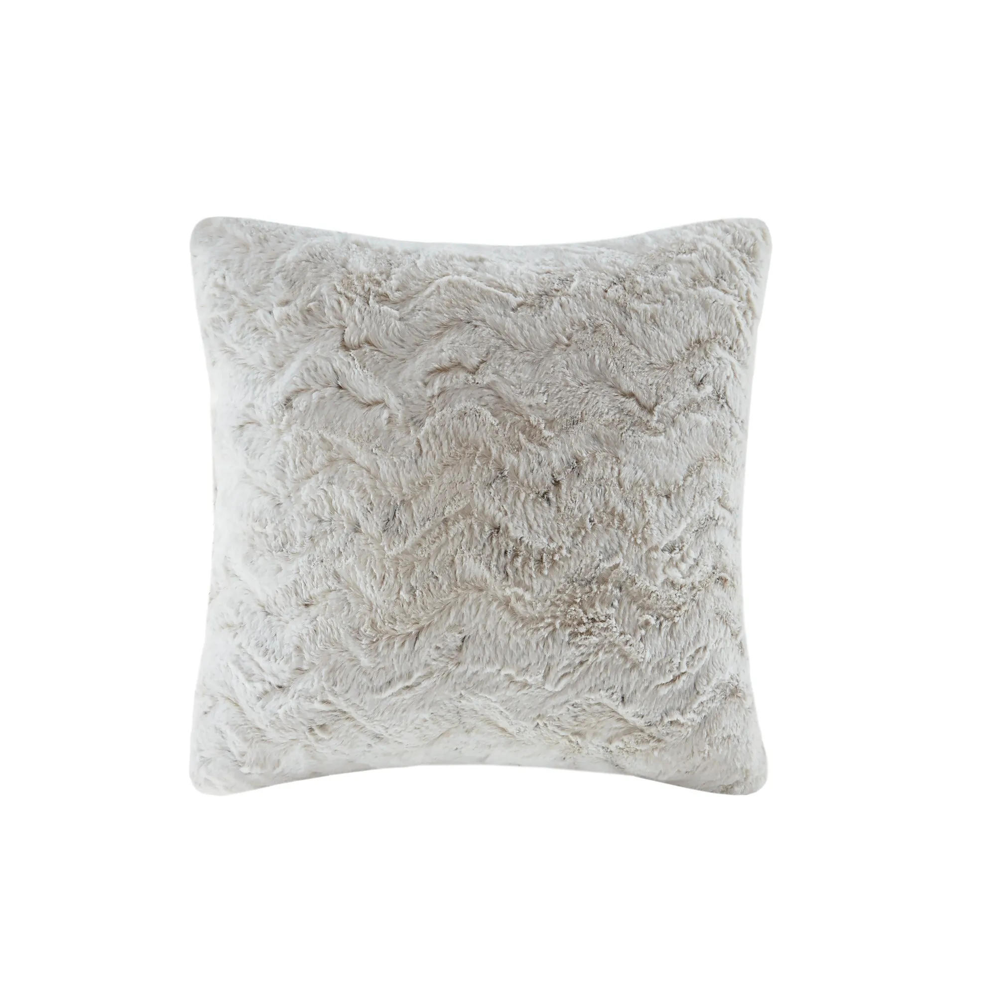 Marselle Faux Fur Square Pillow Blush/Grey