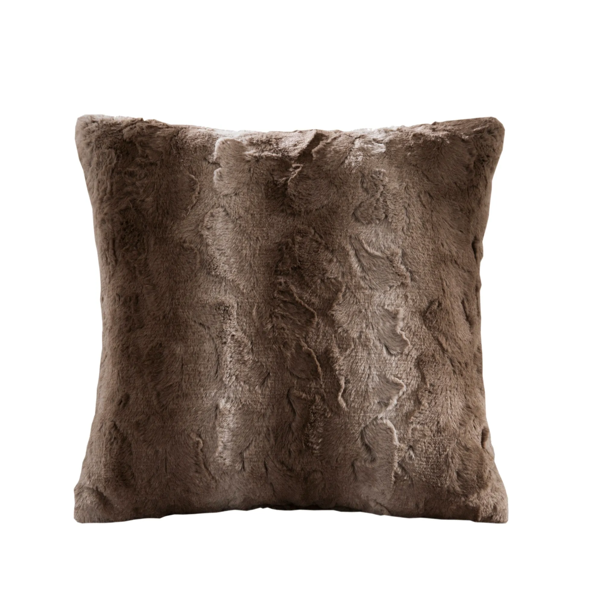 Marselle Faux Fur Square Pillow Blush/Grey