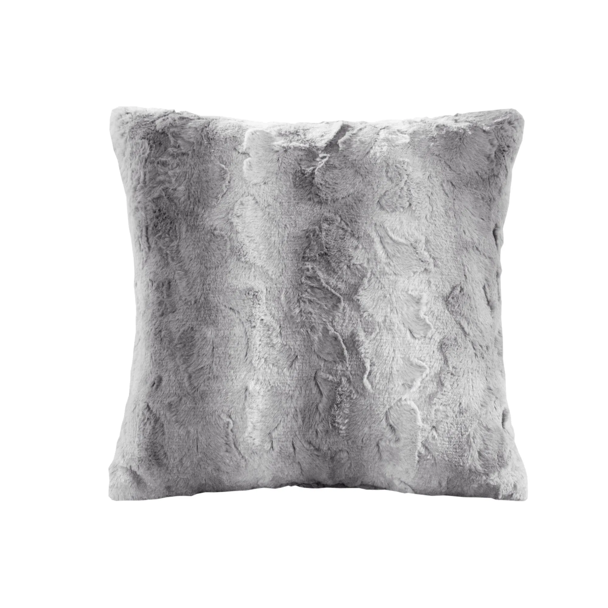 Marselle Faux Fur Square Pillow Blush/Grey