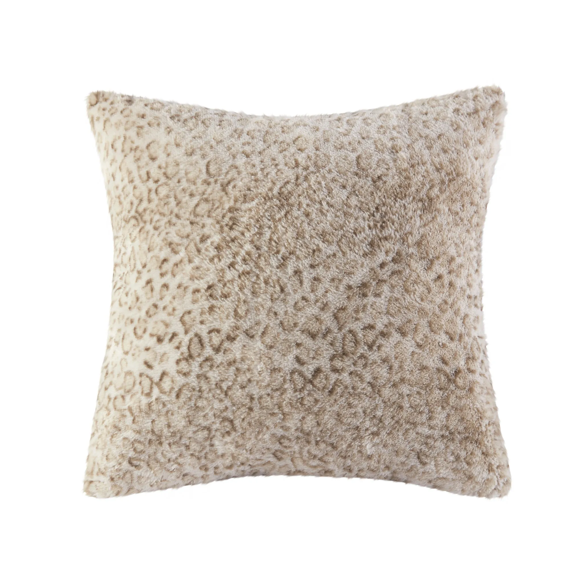 Marselle Faux Fur Square Pillow Blush/Grey