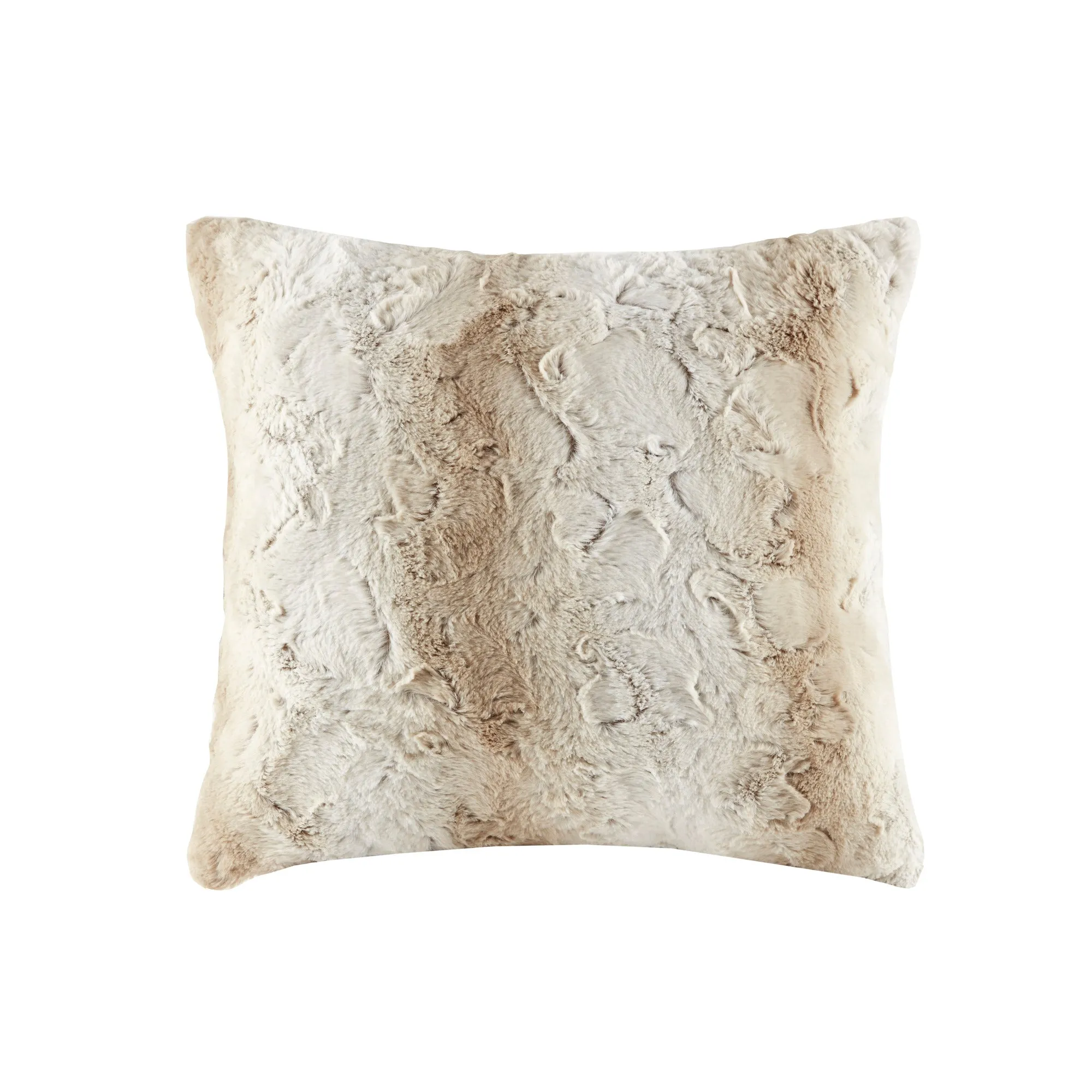 Marselle Faux Fur Square Pillow Blush/Grey