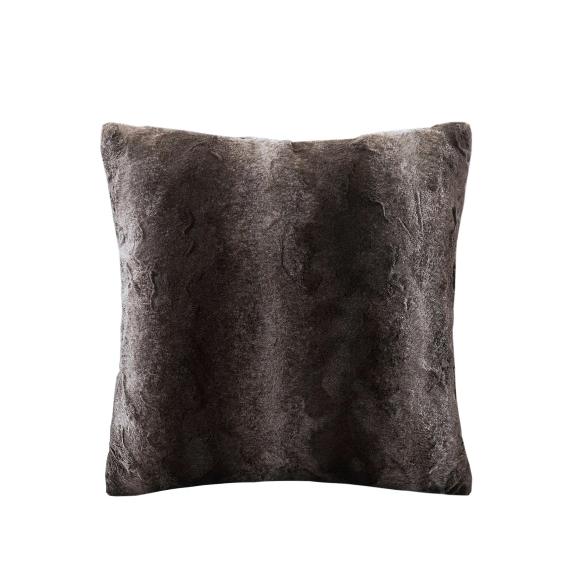 Marselle Faux Fur Square Pillow Blush/Grey