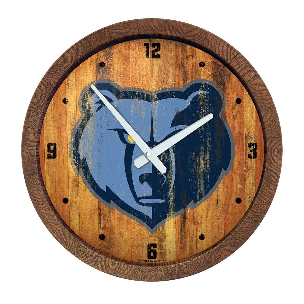 Memphis Grizzlies: "Faux" Barrel Top Clock