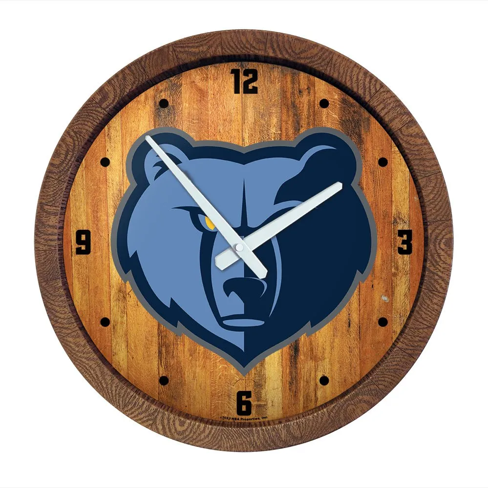 Memphis Grizzlies: "Faux" Barrel Top Clock