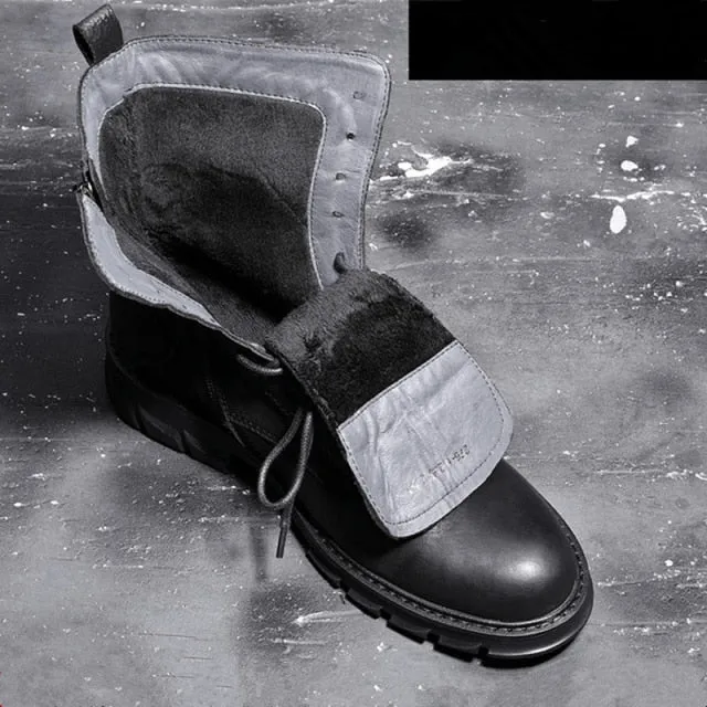 Men Retro Thick Heel Soliders Ridding Boots Work Safety