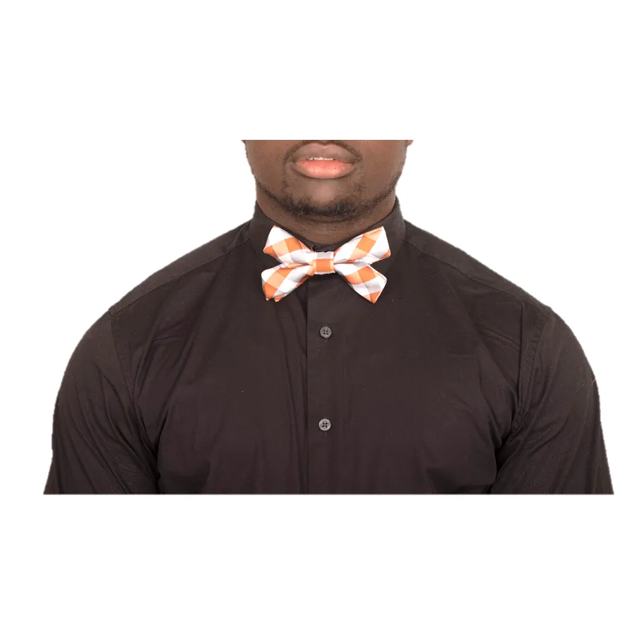 Men's Classic Orange and Grey Bow Tie (Classic Man)
