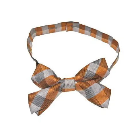 Men's Classic Orange and Grey Bow Tie (Classic Man)