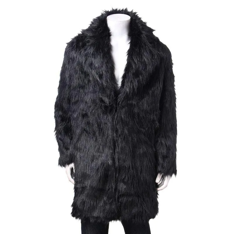 Men's Faux Fur Long Coat 2 Color Options
