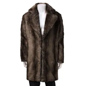 Men's Faux Fur Long Coat 2 Color Options