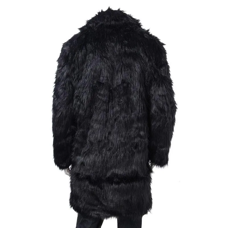 Men's Faux Fur Long Coat 2 Color Options