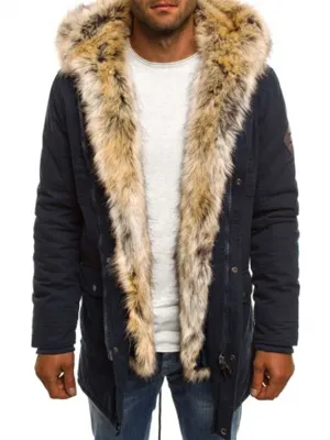 Men's Faux Fur Medium-Long Thickening Coat Up To 2XL