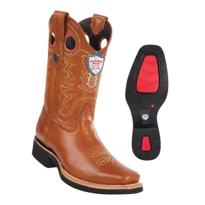 Men's Wild West PullUp With Rubber Sole Boots Square Toe