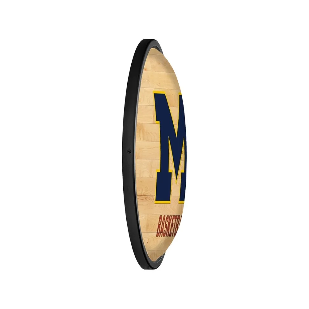 Michigan Wolverines: Hardwood - Oval Slimline Lighted Wall Sign