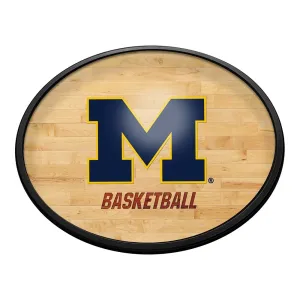 Michigan Wolverines: Hardwood - Oval Slimline Lighted Wall Sign