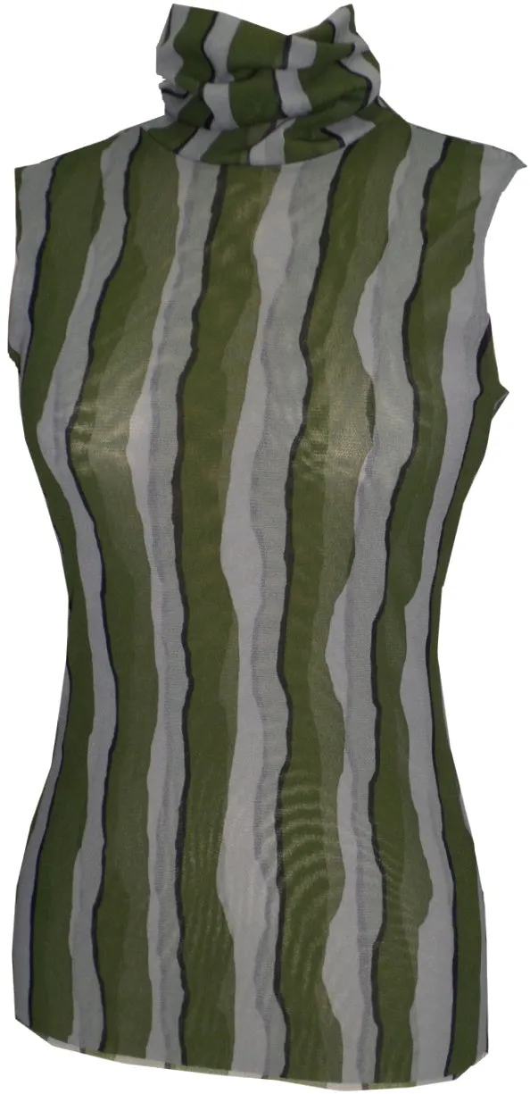 Mirror Stripes High Neck Top