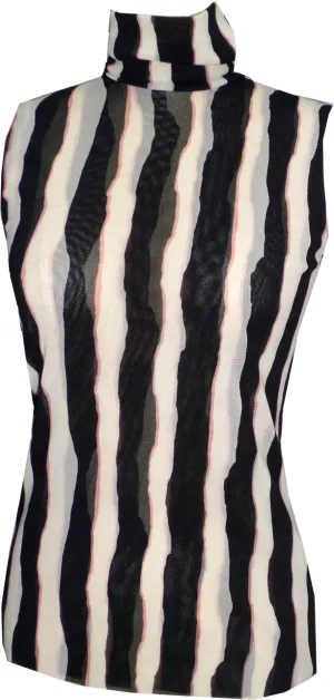 Mirror Stripes High Neck Top