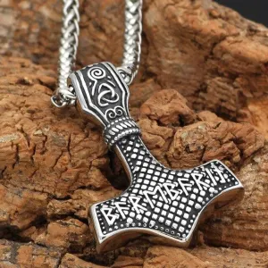Mjolnir Necklace With Runes