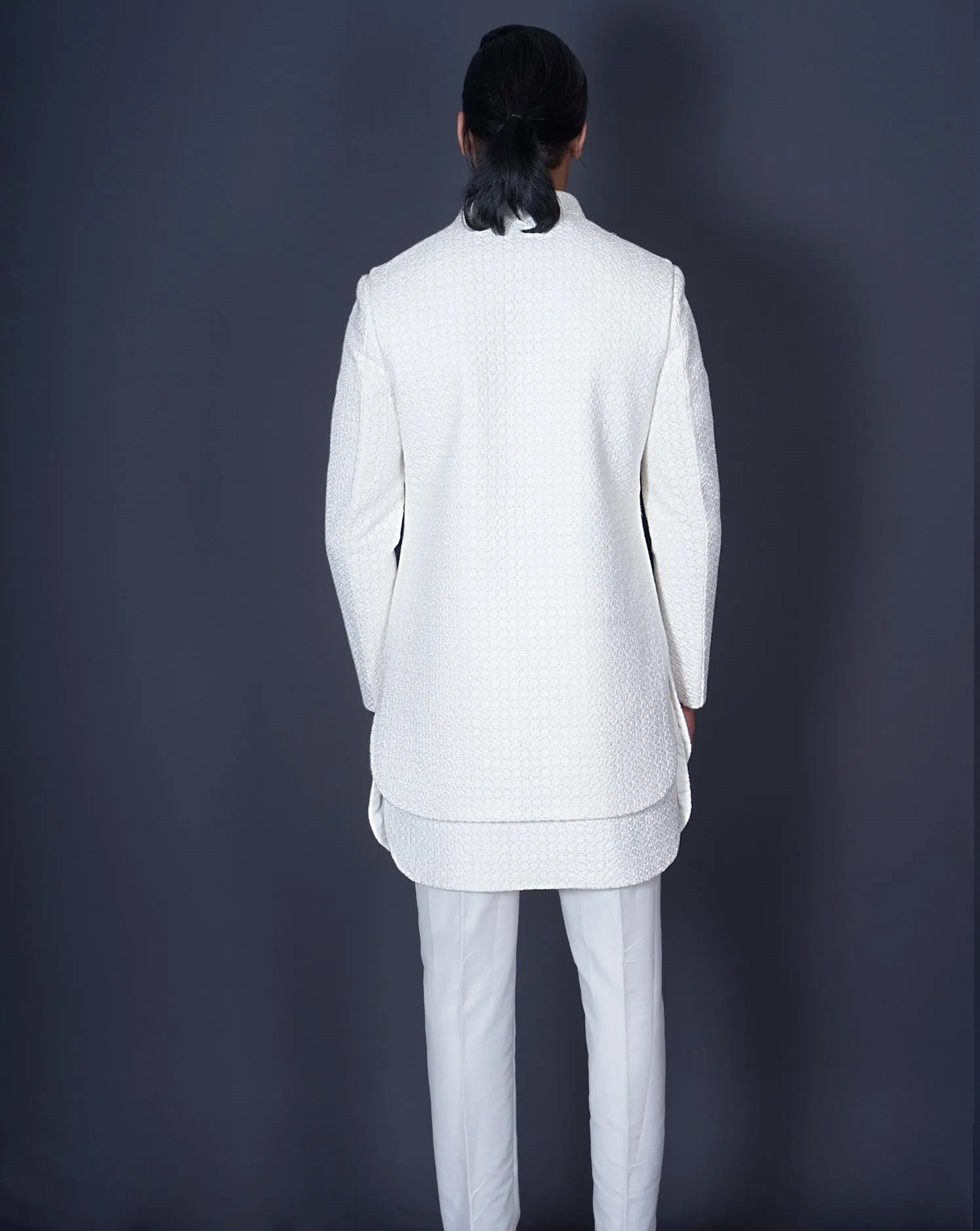MOF Ivory Indowestern Sherwani