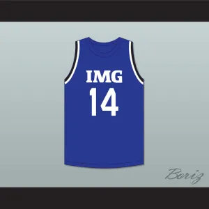Moussa Diabate 14 IMG Academy Blue Basketball Jersey 2