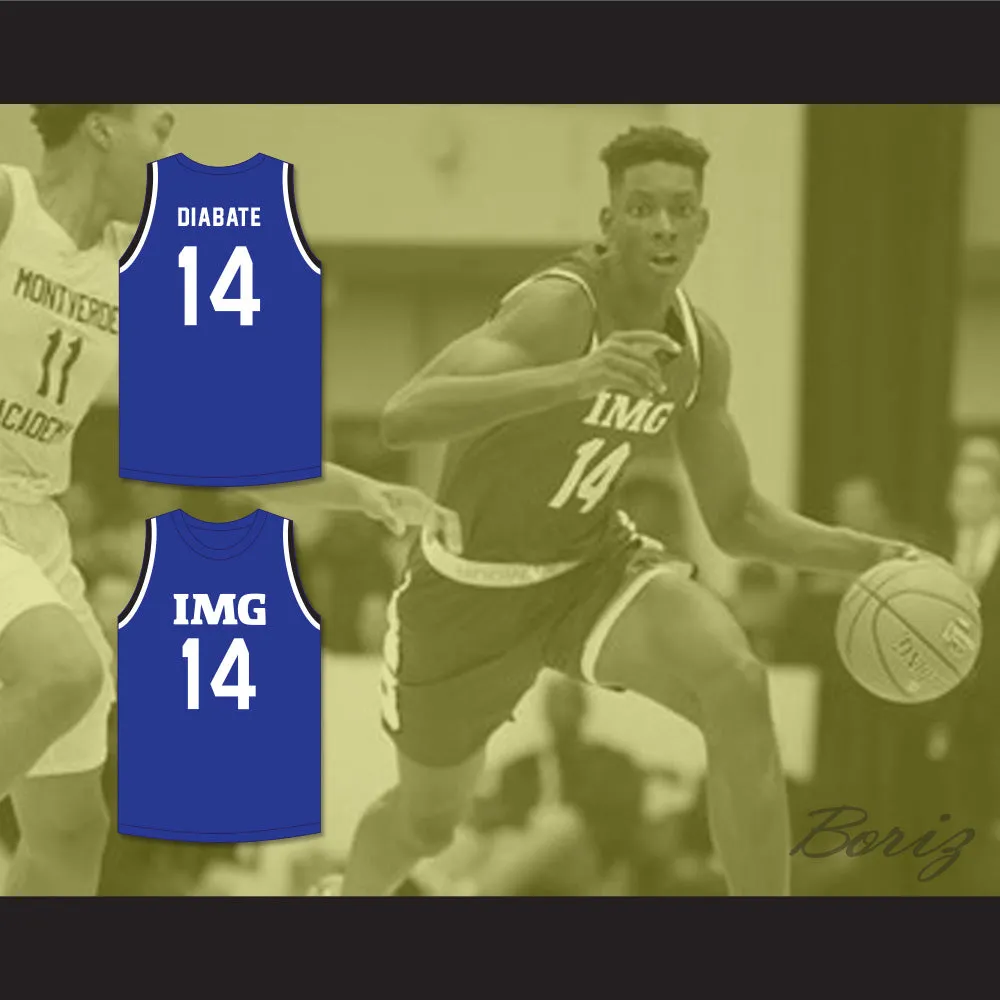 Moussa Diabate 14 IMG Academy Blue Basketball Jersey 2