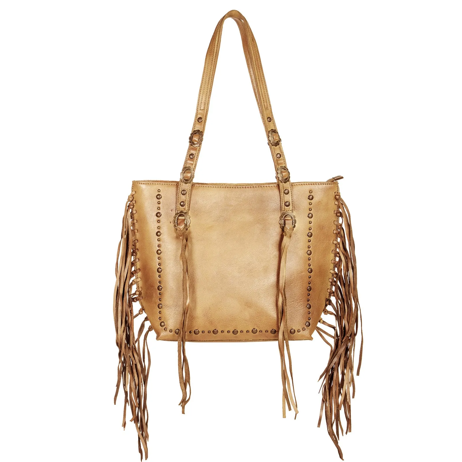 MWRG-038 Montana West Hand Painted Real Leather Collection Concealed Carry Tote-Tan