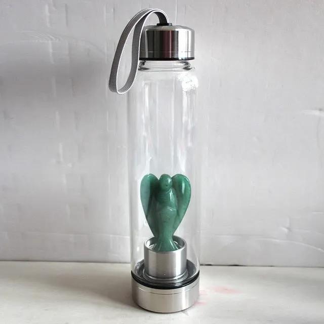 Natural Angel Crystal Water Bottles - Hand Carved