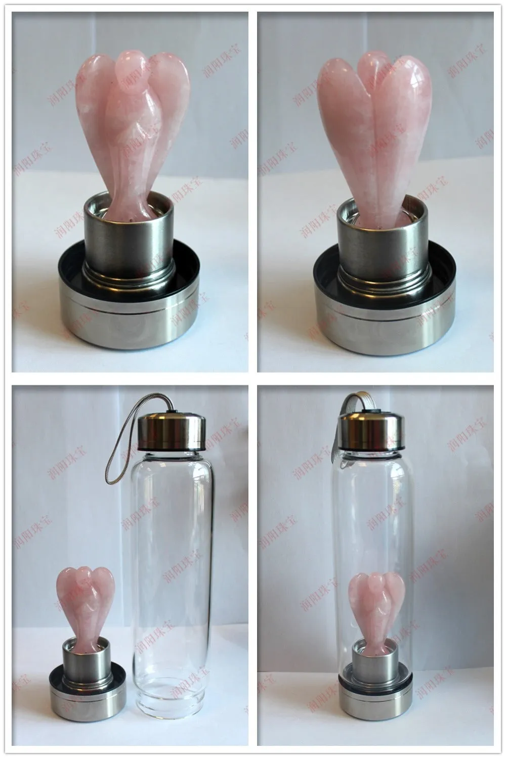 Natural Angel Crystal Water Bottles - Hand Carved