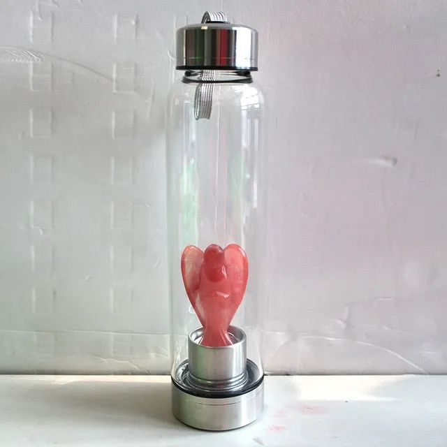 Natural Angel Crystal Water Bottles - Hand Carved