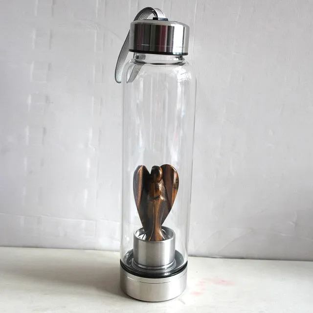 Natural Angel Crystal Water Bottles - Hand Carved