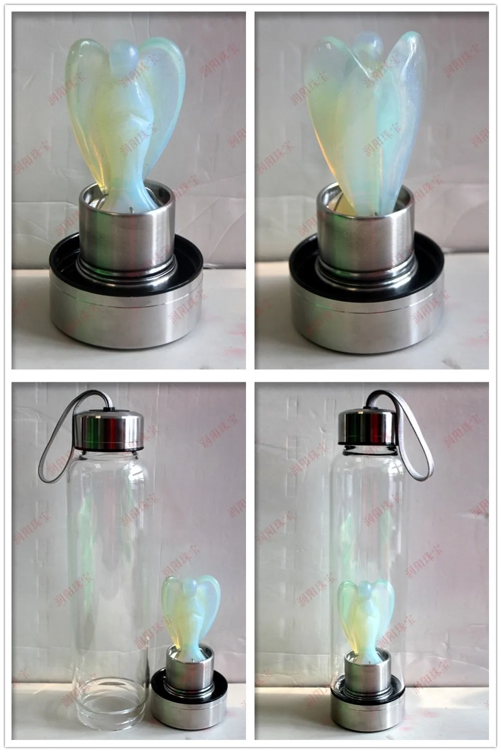 Natural Angel Crystal Water Bottles - Hand Carved