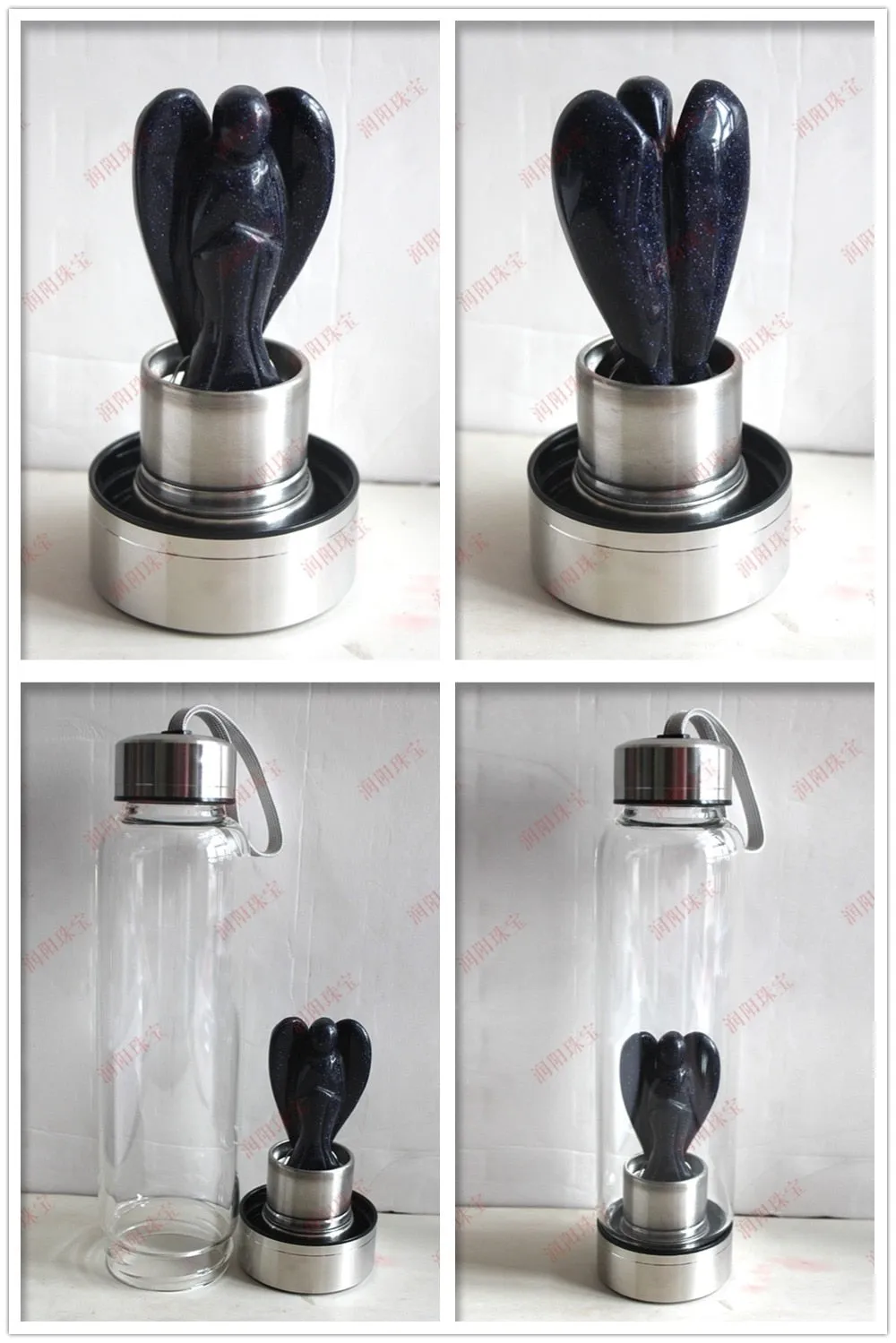 Natural Angel Crystal Water Bottles - Hand Carved