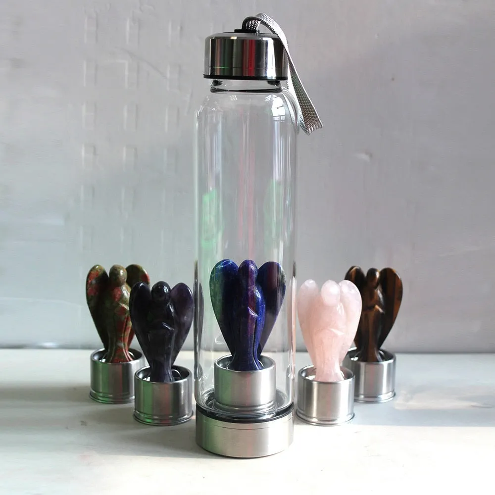 Natural Angel Crystal Water Bottles - Hand Carved