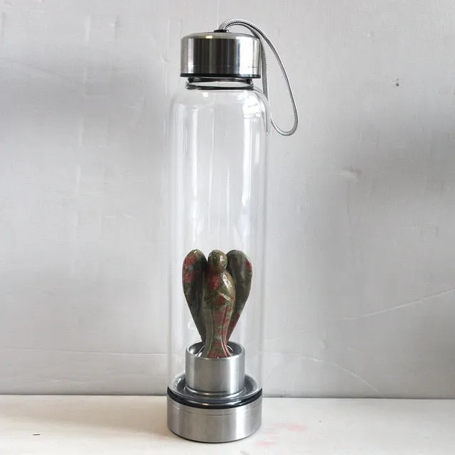 Natural Angel Crystal Water Bottles - Hand Carved