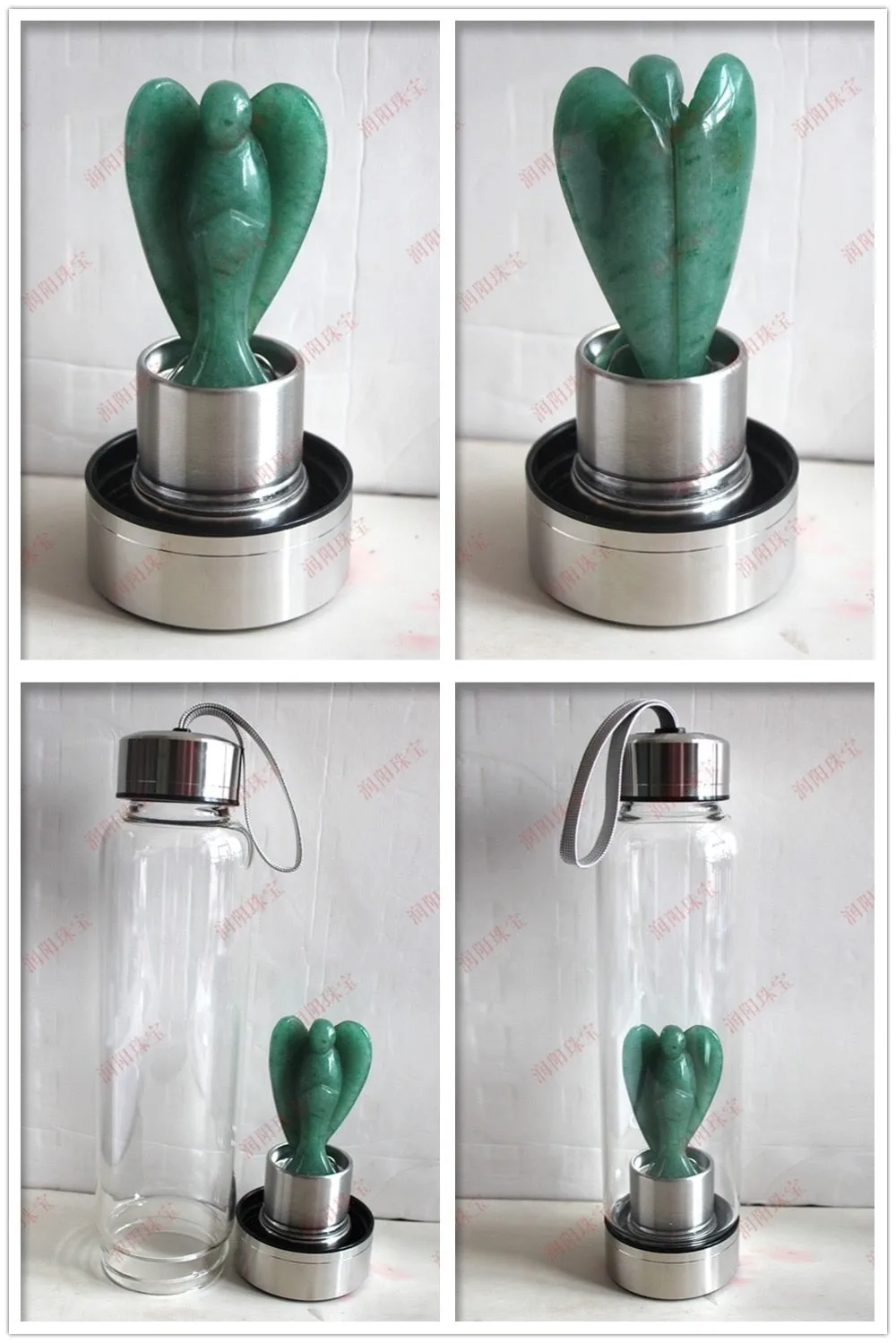 Natural Angel Crystal Water Bottles - Hand Carved
