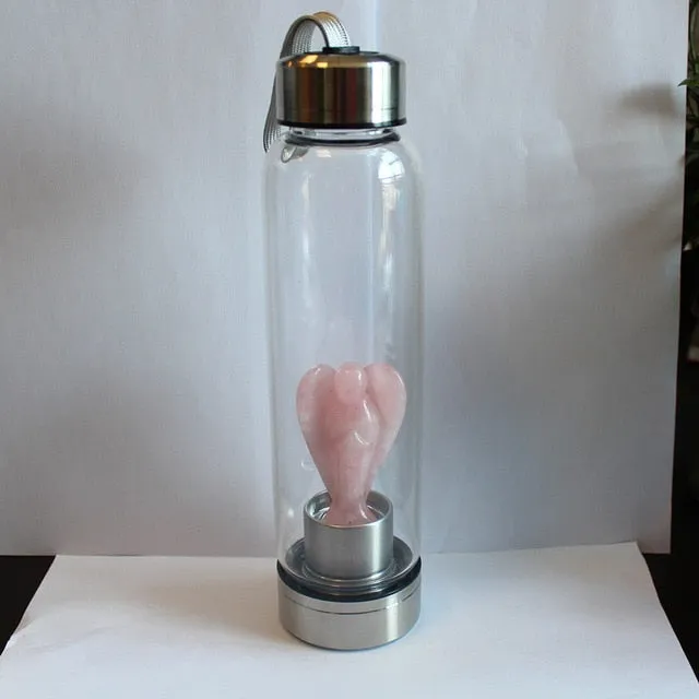 Natural Angel Crystal Water Bottles - Hand Carved