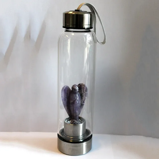 Natural Angel Crystal Water Bottles - Hand Carved